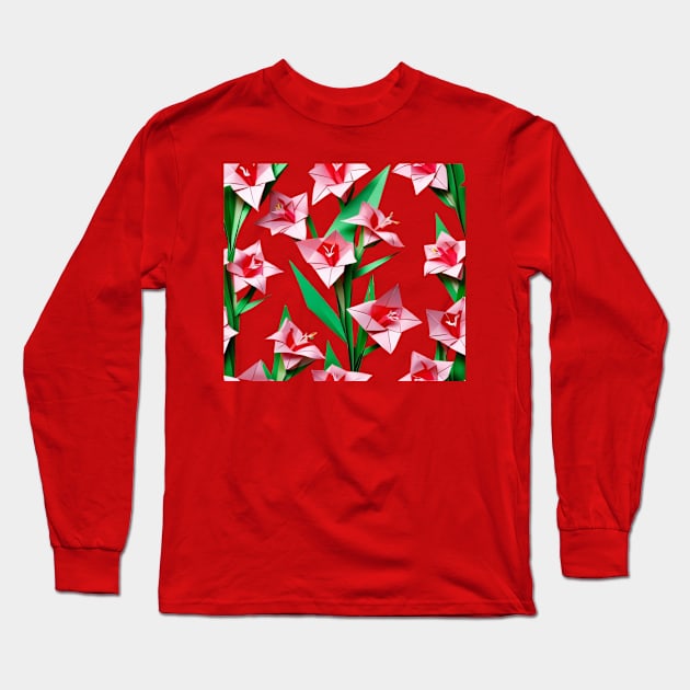 Origami Gladiolus - PanfurWare LLC Long Sleeve T-Shirt by panfurwarellc